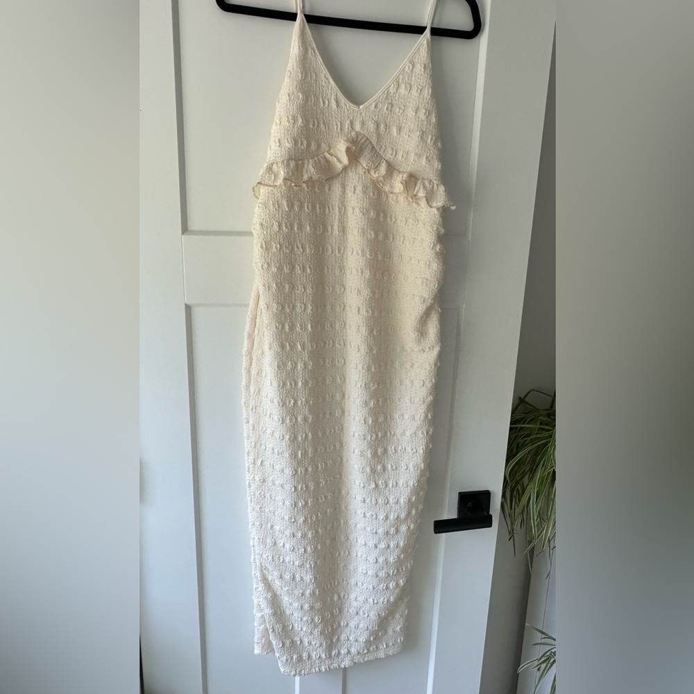 Cream textured maternity Dress